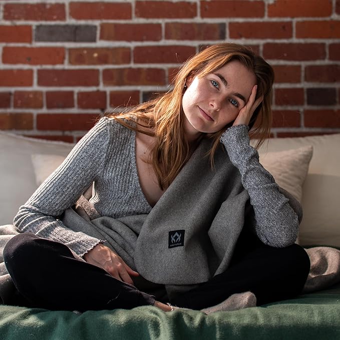 Arcturus Tahoe Wool Bed Blanket | Soft, Breathable Wool Blanket for Year-Round Comfort - King Size (90"x 108") | Thick, Washable & Warm (Stone Gray)