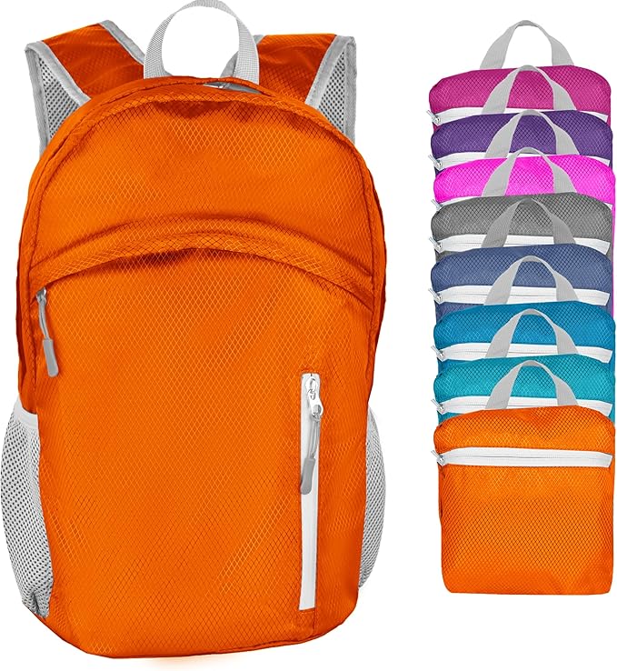 Waterproof Foldable Backpack Dry Storage Lightweight Daypack 35L Outdoor Backpack for Beach Men Women Orange