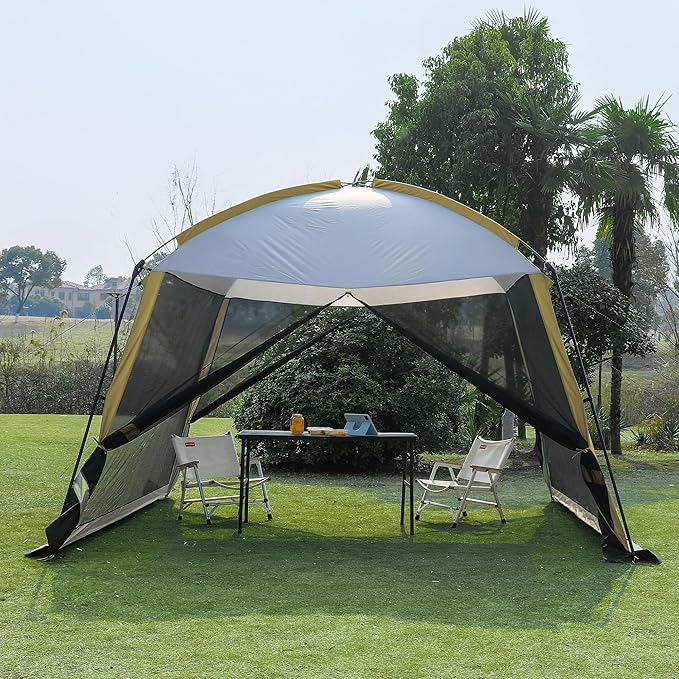 Screen House Room 11x11 Ft Mesh Net Tent Canopy Shelter Gazebo, Easy Setup & Waterproof & Sunshade, Suitable for Camping Trip, Backyard, Beach, Picnic