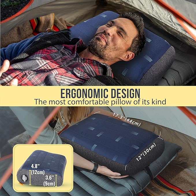 TREKOLOGY ULR7 Camping Sleeping Pad & ALUFT Pro SE Inflatable Pillow Bundle– Ultra-Light Insulated Sleeping Mat with Foam-Padded Case Camping Pillow– Perfect for Backpacking, Hiking & Outdoor Comfort