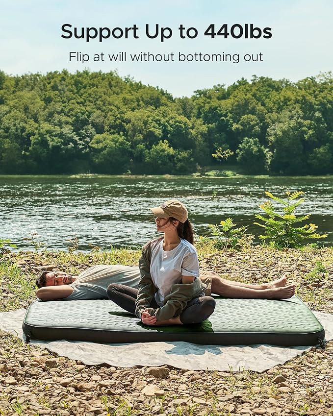 ACACIA 4.3" Thick Self Inflating Sleeping Pad with Foam | Innovative Y-Shaped Telescopic Structure | Ultraportable Camping Mattress | Outdoor Compact Air Mat for Tent Car |