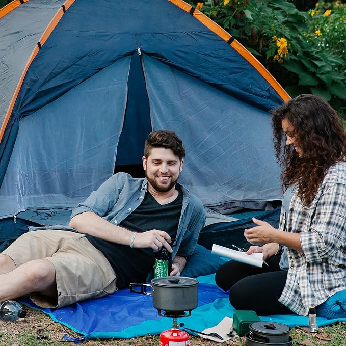 aiGear 3pcs Camping Cookware Mess Kit, Non-Stick Camping Pan Pot Kettle, Lightweight Aluminum, Collapsible Portable Camping Cooking Set for Outdoor Cooking Hiking Picnic