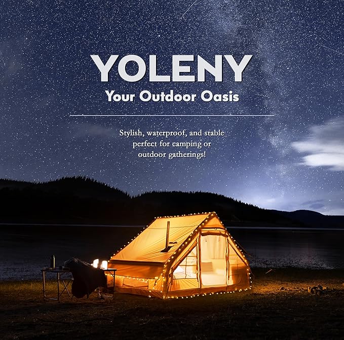 YOLENY 2/4/6 Person Inflatable Tents for Camping, Quick Setup in 2 Minutes with Hand Pump, Oxford Blow Up Tent with Skylight & Canopy, Spacious Cabin Tent for Family Camping & Hiking