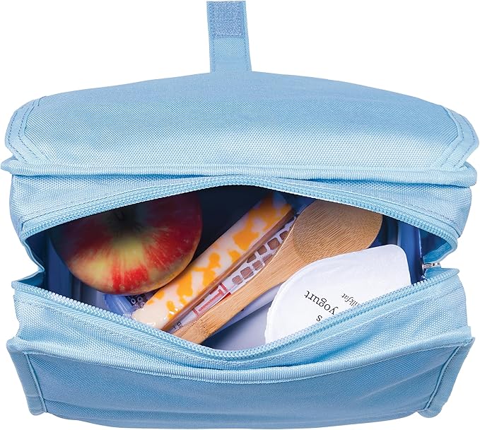 Packit® Freezable Lunch Bag, Sky Blue, Built with ECOFREEZE® Technology, Foldable, Reusable, Zip and Velcro Closure with Buckle Handle, Designed for Work Lunches and Fresh Lunch On the Go