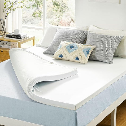 Best Price Mattress 3 Inch Gel Memory Foam Mattress Topper with Cover, CertiPUR-US Certified, Dorm Essentials, Full