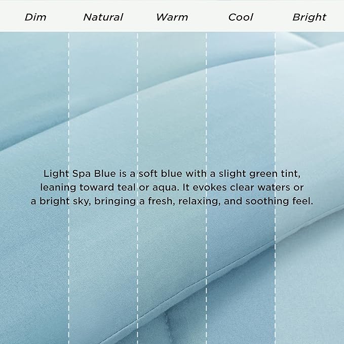 Bedsure Comforter Duvet Insert - Quilted Comforters Cal King Size, All Season Duvet, GentleSoft Down Alternative Bedding, with 8 Tabs, Gifts for Women/Men, Light Spa Blue, California King 96x102Inche