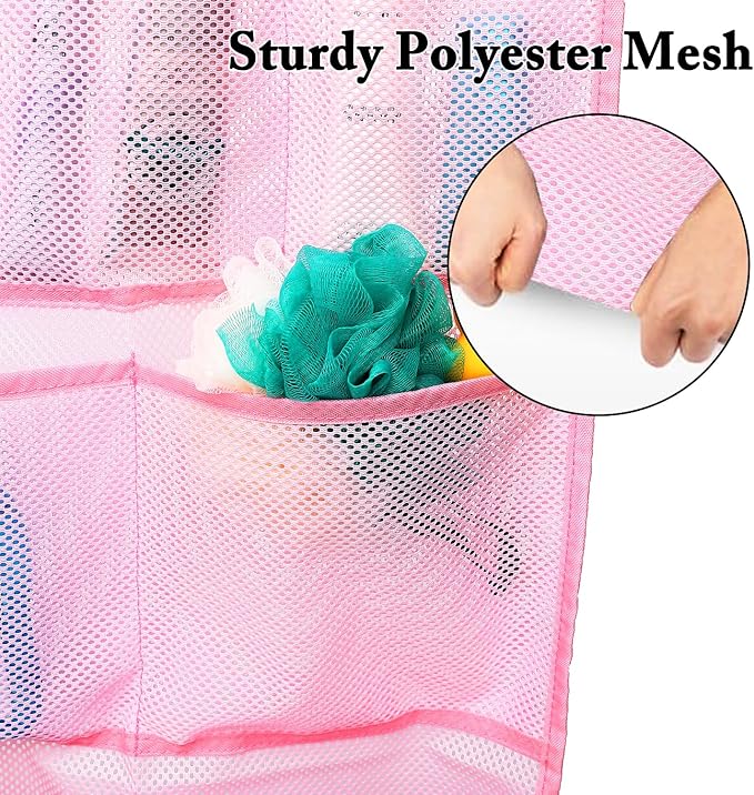Mesh Shower Caddy Hanging, Quick-Drying Shower Organizer with 7 Pockets, Portable Bathroom Organizers and Storage for Shampoo, Soap, Loofah, Travel, and Cruise Essentials