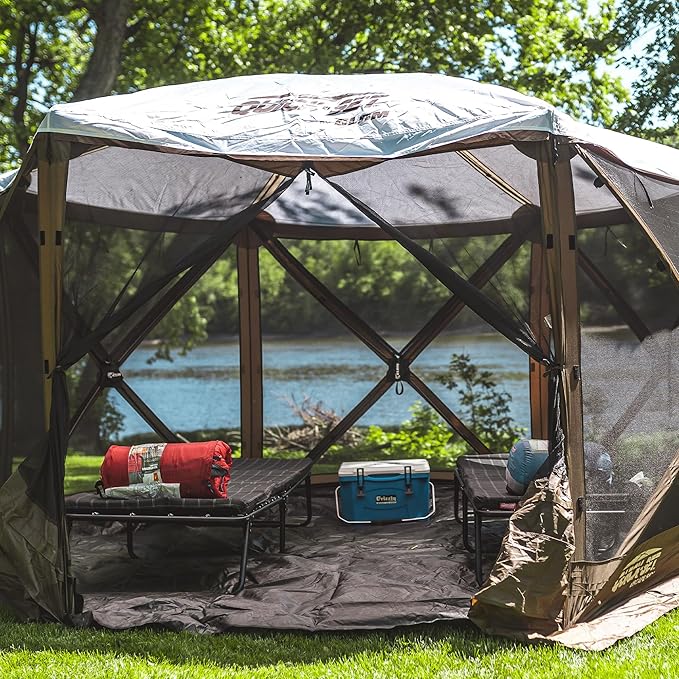 CLAM Quick-Set Camping Tent Footprint Mat, 150" x 150" Pavilion Ground Tarp and Waterproof Outdoor Flooring for Screen Tents and Canopies