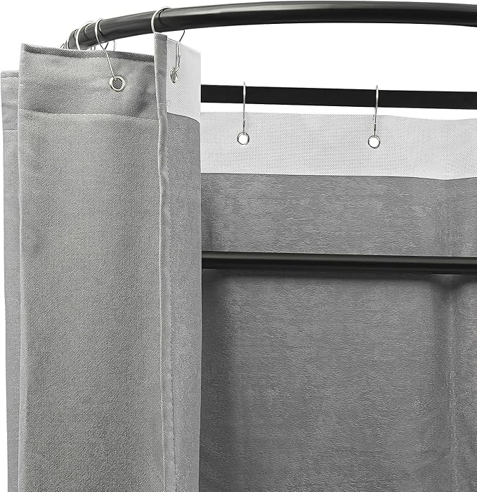 D-Shaped Portable Changing Tent - Grey Privacy Dressing Room for House, Office, Shopping Mall - Removable, Indoor/Outdoor, Boutique Fitting Room