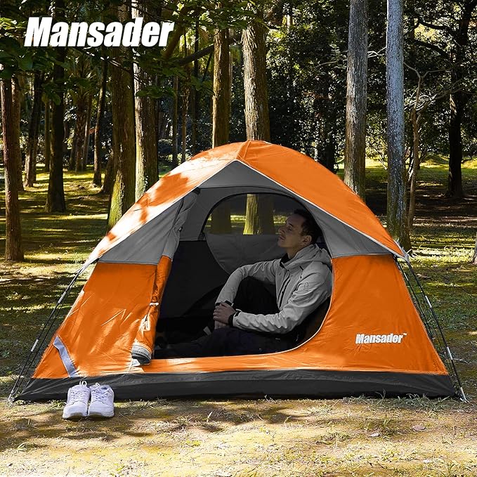 Camping Tent, Waterproof 2/3/4 Person Tents for Camping, Lightweight Easy Set Up Outdoor Hiking Tent Backpacking Tent with Carry Bag, Backpack Tent Suit for Family Beach Hiking Travel