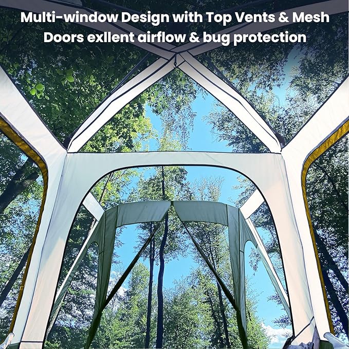 SUV Tent Attachment for Camping, Car Tents for SUV Tailgate Tents with Screen Room & Awning,Easy Set Up Car Camping Pop Up Tent - ArmyGreen