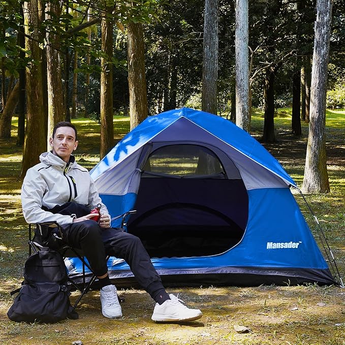 Camping Tent, Waterproof 2/3/4 Person Tents for Camping, Lightweight Easy Set Up Outdoor Hiking Tent Backpacking Tent with Carry Bag, Backpack Tent Suit for Family Beach Hiking Travel