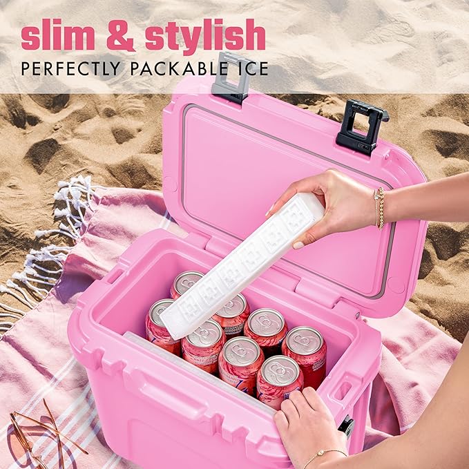 Cool Coolers XL Fashion Icicles by Fit + Fresh, 4pk Ice Pack Sticks for Coolers, Freezer Packs for Lunchboxes, Pearl White