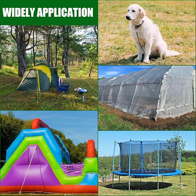 Chumia 6 Pcs 18 Inch Ground Anchor Spiral Blade Heavy Duty Earth Anchors Swing Set Metal Shed Kit for Garden Securing Trees Tents Trampoline Canopies Shelters (Orange)