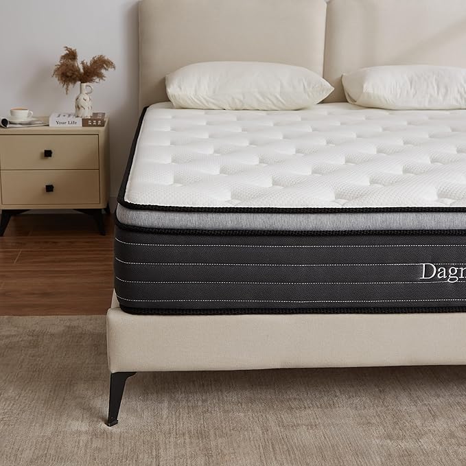 Full/Queen/King Size Foam Mattress, Skin Friendly, Provides Targeted Support, Noiseless Sleep, Simple Comfort, 10/12-inches Thickness Available (Cream White, King (U.S. Standard), 12, Inches)
