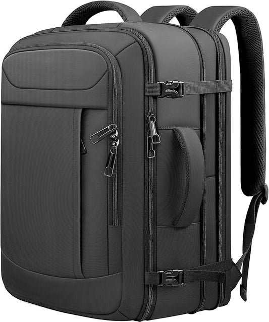 Extra Large Travel Backpack with LifetimeWarranty, Expandable Carry On Backpack with Waterproof Wet Pocket for Men Women, Anti-Theft TSA Flight Approved 18 Inch Laptop Duffel Bag for Travel, Black