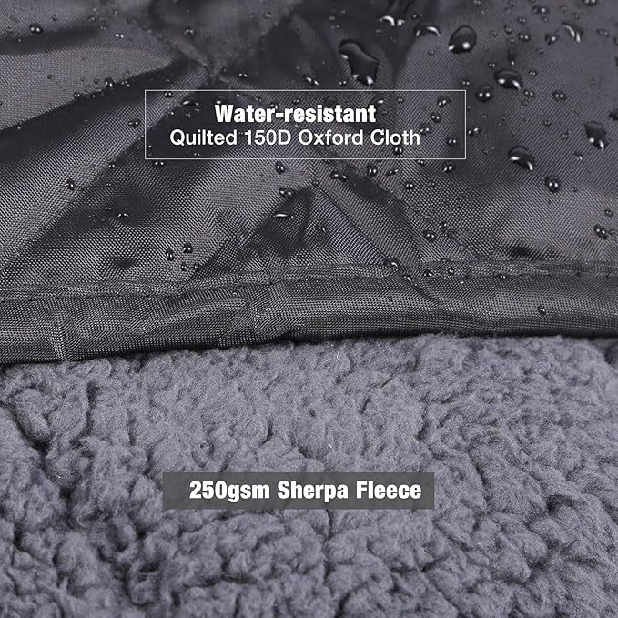 REDCAMP Large Warm Blanket with Sherpa Lining, Cold Weather Outdoor Blanket Windproof for Camping Stadium, Machine Washable 79"x 79"