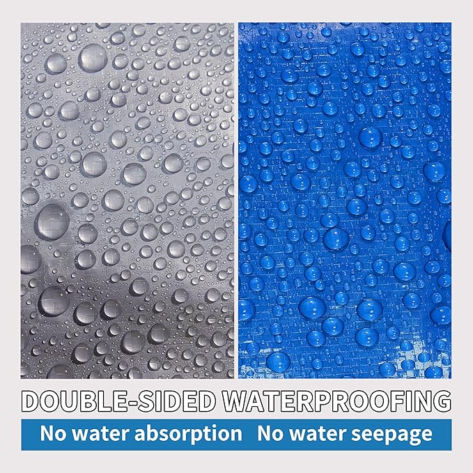 TARPAL Tarp 8x16 Feet Tarp Waterproof Small tarp 7.5mil Waterproof tarps for Outdoors,UV Protection,Rip and Tear Proof,Poly Tarpaulin(Silver/Blue)