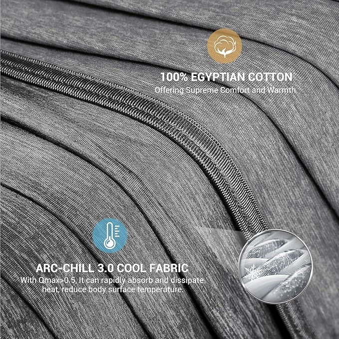 Elegear Revolutionary Cooling Blanket King, Absorbs Heat to Keep Body Cool for Night Sweats, Arc-Chill3.0 Cool Fiber Q-Max>0.5 for Hot Sleepers, Lightweight Summer Cold Blankets for Sleeping108 x 90"
