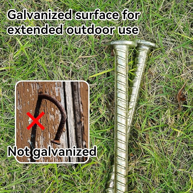 23-Inch Long Rebar Stakes - 1/2 Inch Diameter Heavy Duty Galvanized Steel Ground Asphalt Anchors for Speed Bump, Wheel Stop, Tent and More (4)