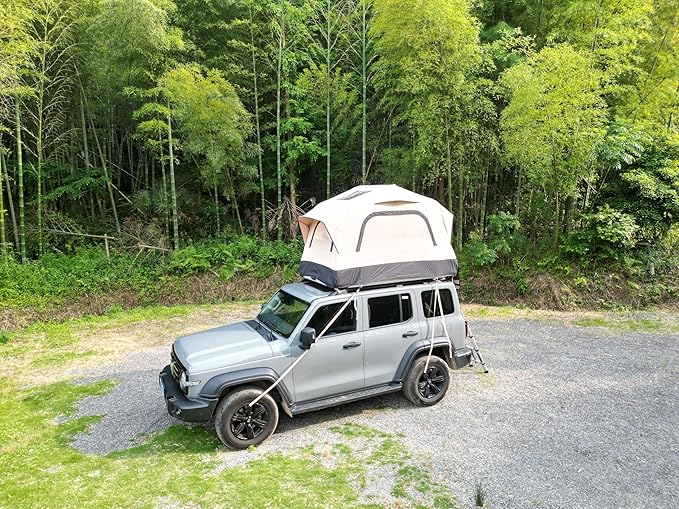 Inflatable Rooftop Tent for Car SUV Truck,2 Person Roof Top Camping Tent with Mattress & Ladder, Waterproof 300D Oxford Fabric, Windproof Design for Overlanding and Outdoor Adventure