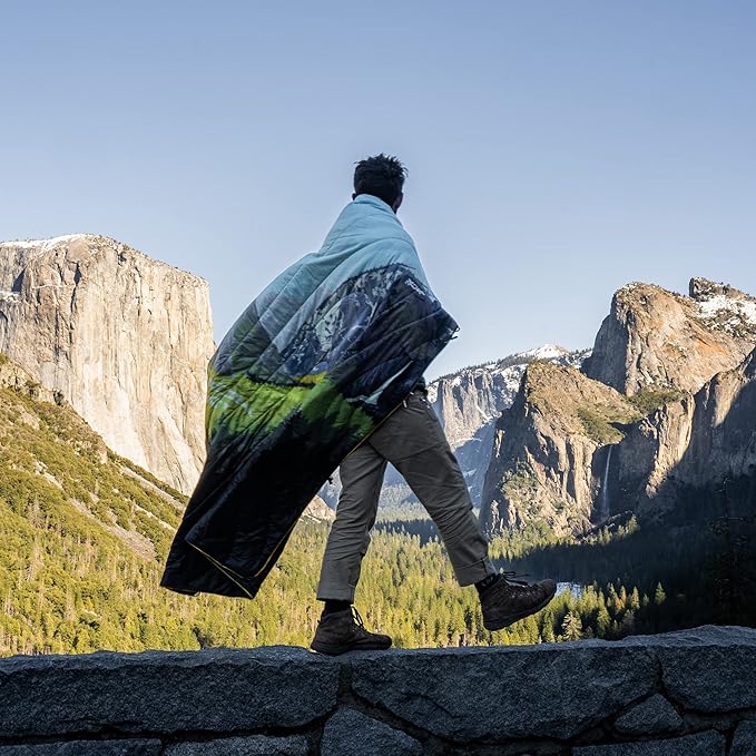 Rumpl Original Puffy Yosemite National Park Blanket for Camping and Outdoors, V1, Yosemite V1