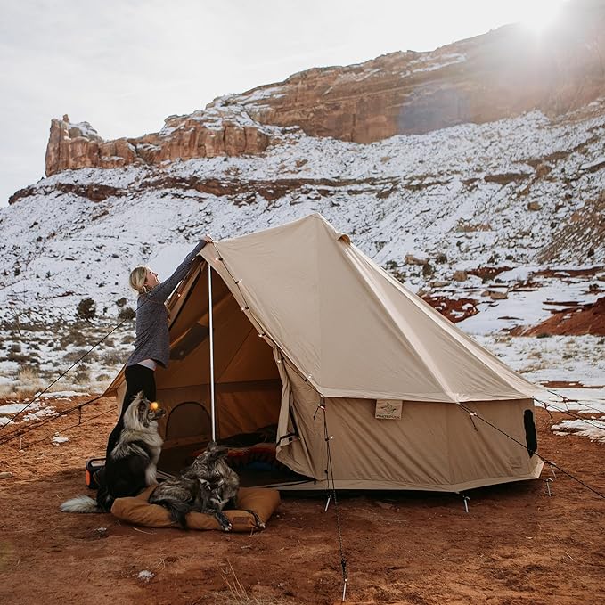 WHITEDUCK Regatta Canvas Bell Tent - w/StoveJack, Waterproof, 4 Season Luxury Camping and Glamping Yurt Tent Outdoor