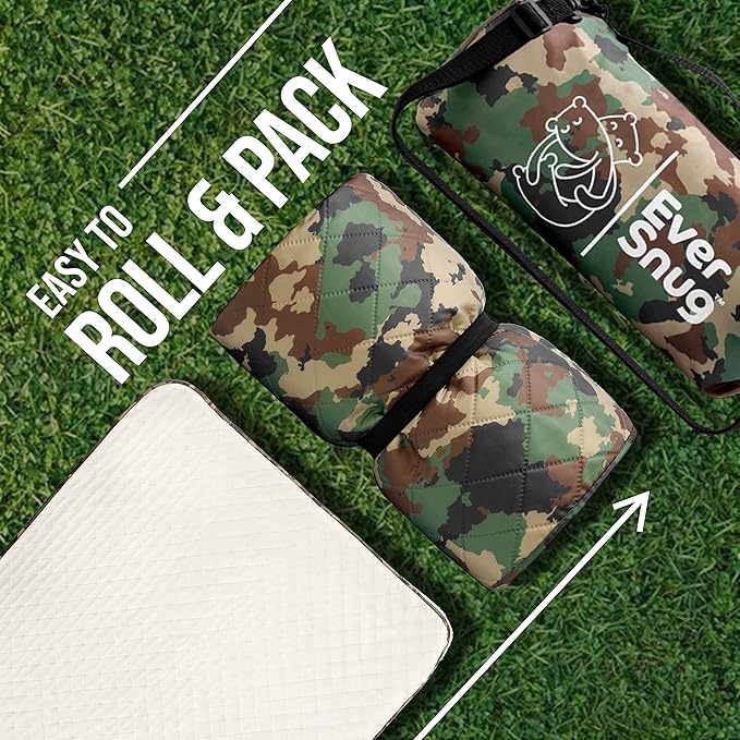 EverSnug Large Waterproof Outdoor Blanket - Extra Thick Premium Quilted Fleece, Waterproof & Windproof, Great for Camping, Picnics, Beaches, Stadiums, Dogs