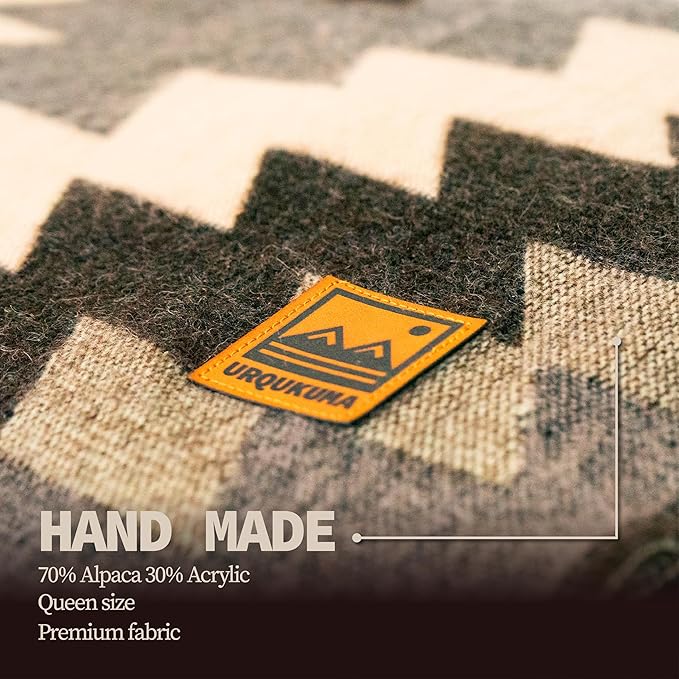 Alpaca Blanket - Premium Alpaca Wool Throw Blanket for Cozy Comfort - Warm Alpaca Wool Blanket - Variegated - Made by Artisans in The Heart of The Mountains of Ecuador