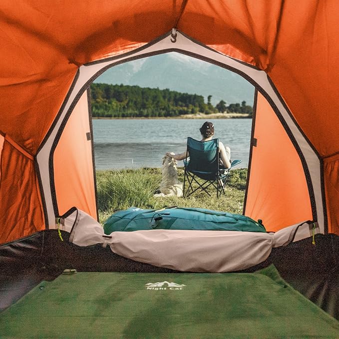 Night Cat Ultralight Tunnel Tent: Waterproof Lightweight Two People Backpacking Tent for Outdoor Camping Hiking Treeking with Double Layers Aluminum Poles and Footprint