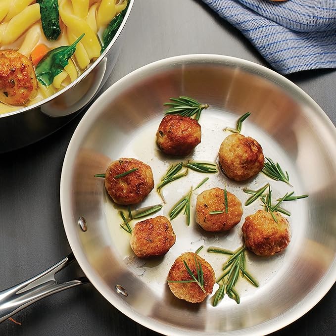 Tramontina Boston Tri-Ply Clad Stainless Steel 10-Inch Frying Pan, Induction-Ready Skillet, Dishwasher-Safe, NSF-Certified, Made in Brazil