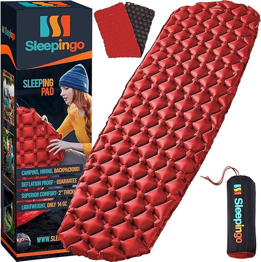Ultralight Sleeping Mat - Inflatable & Compact Camping Air Mattress for Backpacking, Hiking