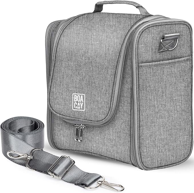 BOACAY Extra Large Hanging Travel Toiletry Bag for Women and Men, Makeup Bag, Bathroom & Shower Organizer Kit for Accessories, Cosmetics, Essentials