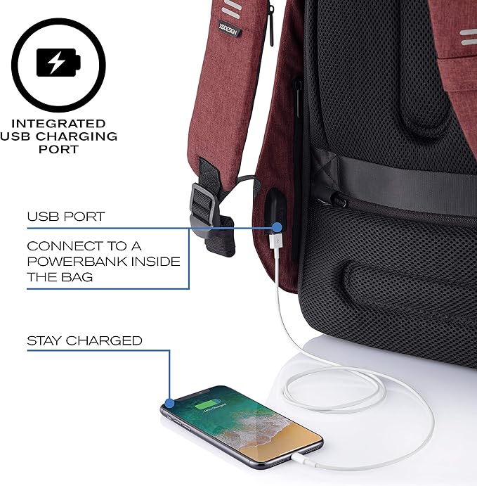 XDDesign Bobby Hero 16 Liter Anti Theft Laptop Backpack, Padded 15.6" Laptop Sleeve, Recycled Material, Water Repellent, USB Charging Port, Travel Carry on Flight Approved for Men&Women