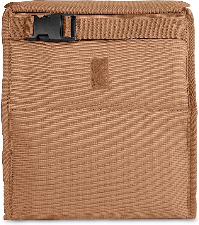 Packit® Freezable Lunch Bag, Almond, Built with ECOFREEZE® Technology, Foldable, Reusable, Zip and Fold Closure with Buckle Handle, Designed for Work Lunches and Fresh Lunch On the Go