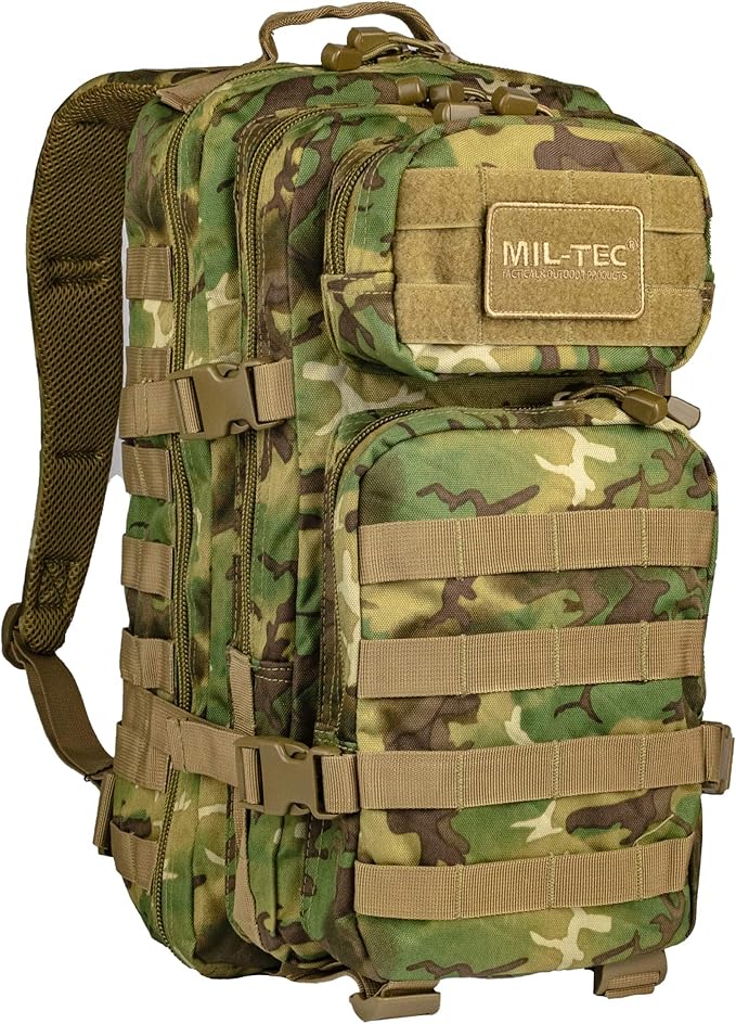 Mil-Tec MOLLE Tactical Assault Backpack, 36 Litre, Arid Woodland, Large