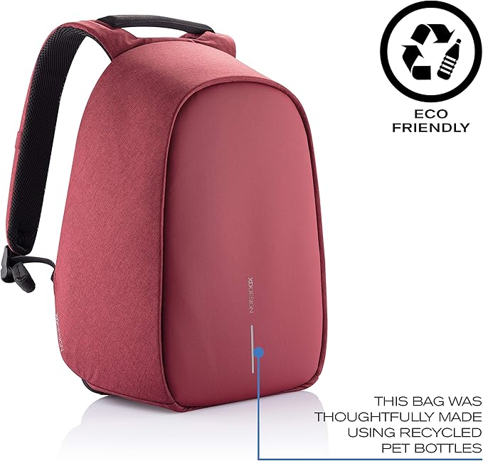 XDDesign Bobby Hero 16 Liter Anti Theft Laptop Backpack, Padded 15.6" Laptop Sleeve, Recycled Material, Water Repellent, USB Charging Port, Travel Carry on Flight Approved for Men&Women