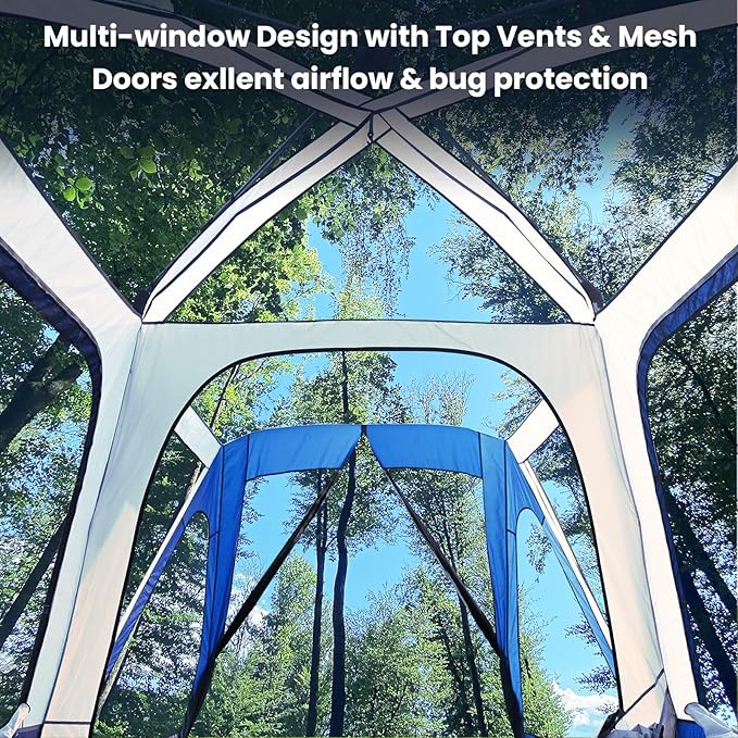 SUV Tent Attachment for Camping, Car Tents for SUV Tailgate Tents with Screen Room & Awning,Easy Set Up Car Camping Pop Up Tent - NavyBlue