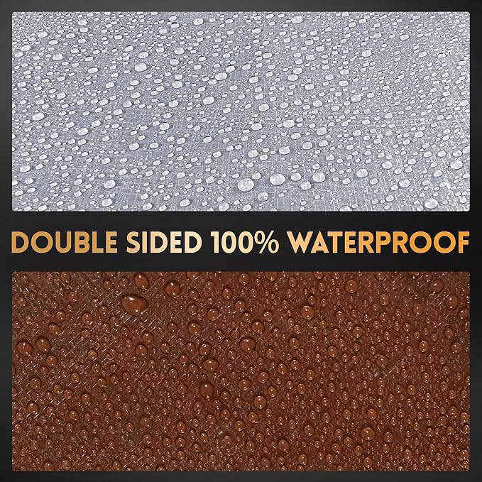 Tarp 10x12 ft Heavy Duty 10mil Silver/Brown 100% Waterproof High Durability Multipurpose Outdoor Tarpaulin,Uv Resistant,for Courtyards,Camping, Canopy, Trailer, Boats, Camping, Etc -by MVPNET
