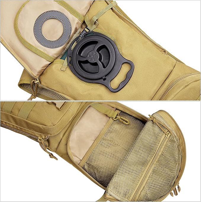 G4Free Military Tactical Hydration Pack Water Backpack with 3L Upgraded Bladder for Hiking Running Cycling