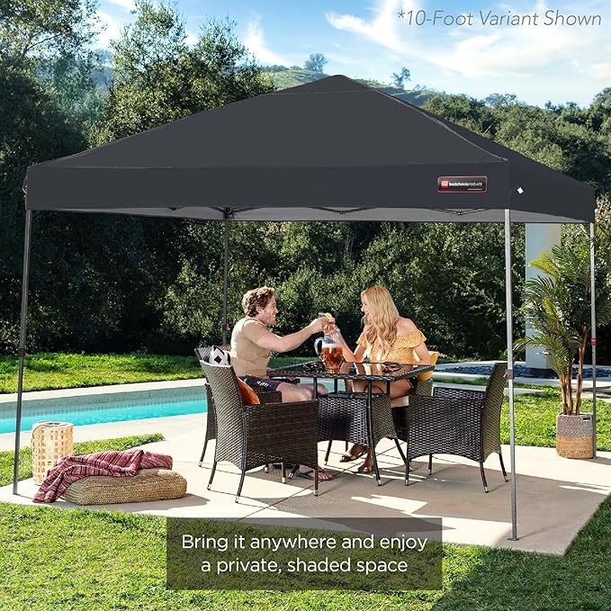 Best Choice Products 8x8ft Pop Up Canopy Tent, Outdoor Shade, 1 Person 1 Minute Set Up, Carry Case, 4 Weight Bags - Gray