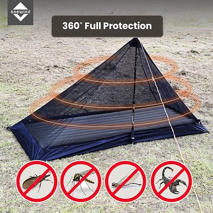 Onewind Lightweight Poncho Shelter, Solitary Shelter Cape Silnylon Emergency Survival Shelter Ultralight Minimalist Shelter for Camping Hiking Backpacking Bug Out Bag