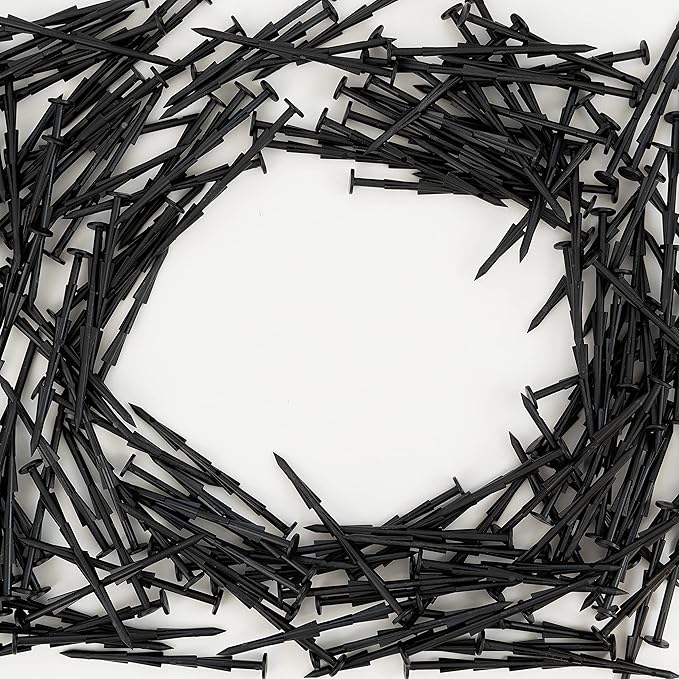 Mighty-Spikes™ Garden Stakes 100-Pack Black – 6" Super Strong, Rust & Break Resistant – Made in USA, Patented Design for Landscaping, Turf, Tarps, Tents & Camping – Reusable & Eco-Friendly