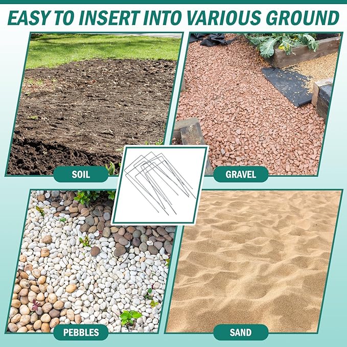 30 Pack Heavy Duty Wide Landscape Staples, 7 Gauge Galvanized Steel Turf Stakes Garden Stakes Bulk, U Type Anchor for Grass, Securing Weed Barrier Fabric, Pipes, Sod (12"x6")