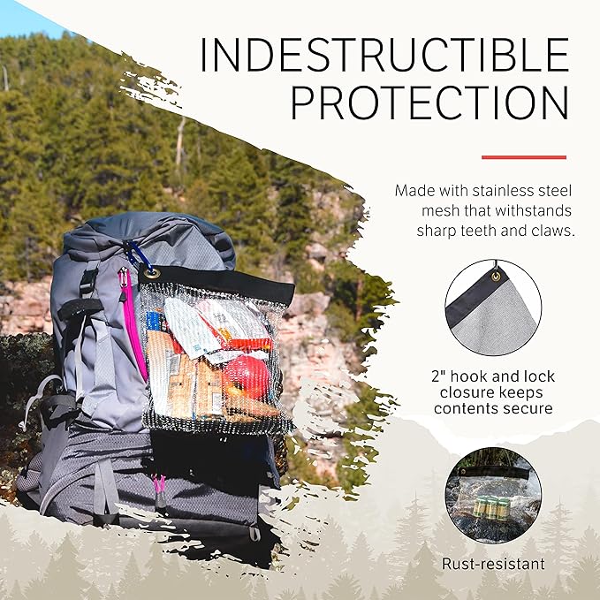 Backpacking Food Bag - Ultralight Rodent Proof Dry Storage for Backpacking - Bear Bag Food Storage for Camping with Odor Proof Container, Survival Utility Rope and Carabiner (Small)