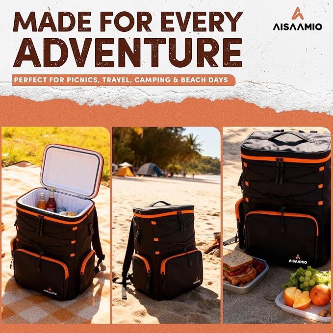 Cooler Backpack Insulated Waterproof – Backpack Coolers Insulated Leak Proof for Men & Women – 35/50 Can Ice Chest Backpack Cooler for Beach, Camping, Travel & Hiking