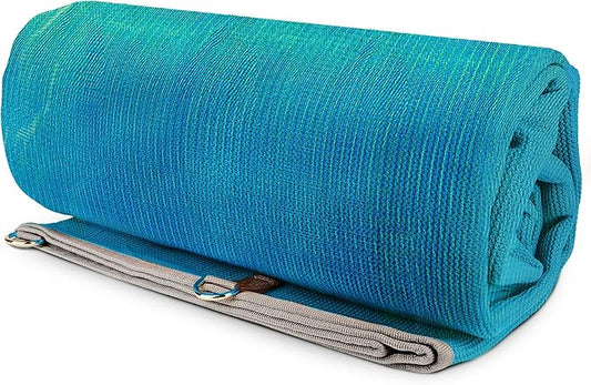 CGEAR Original Sand-Free Outdoor Rug Camping Mat - Water-Resistant & Anti-Fade Material - Military-Grade - Reversible Design - Area Rug for Beach, RV, & Picnics - Travel Bag