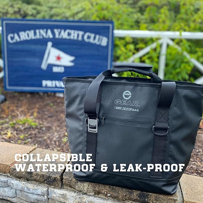 Enthusiast Gear Dry Bag Cooler Tote – Collapsible, Waterproof and Leak-Proof Soft Sided Cooler Bag - Pool, Beach - 20 or 36 Cans