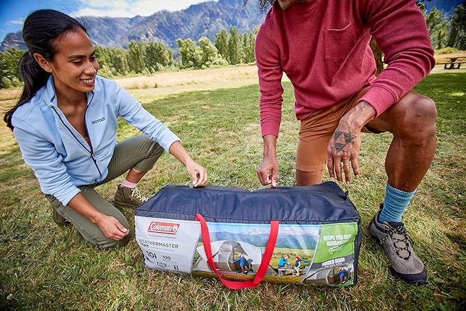 Coleman WeatherMaster 10-Person Camping Tent with Rainfly & Room Divider, Spacious Weatherproof Family Tent with Carry Bag