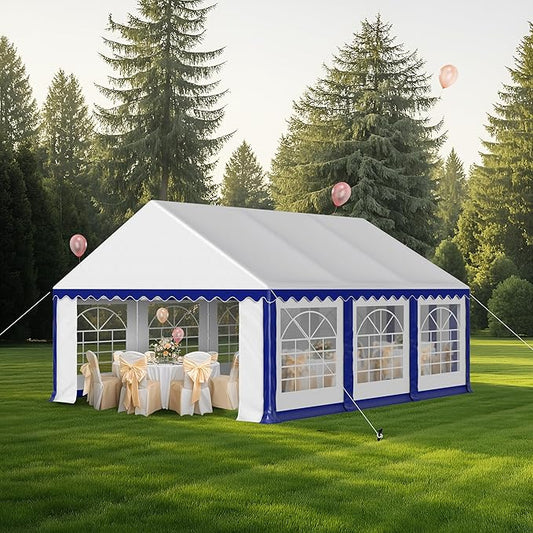 MFSTUDIO 16'x20' Party Tent, Outdoor Heavy Duty Party Tents with Removable Sidewalls, Large Canopy Tent Shelter for Outdoor Events Wedding Birthday, Blue